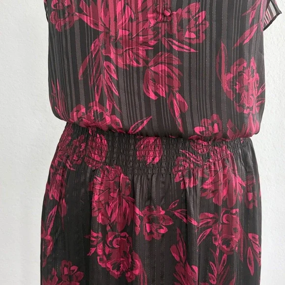 WHBM Smocked Waist Ruffle Midi Dress NWT - Picture 8 of 16